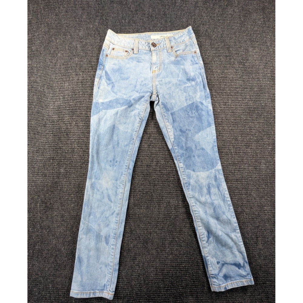 Dkny Jeans Womens 2S Blue Denim Cotton High Rise Skinny Leg Acid Wash Slim Fit